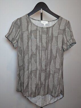NWT Bohme Women's Size XS Brushstroke Blouse Grey Green